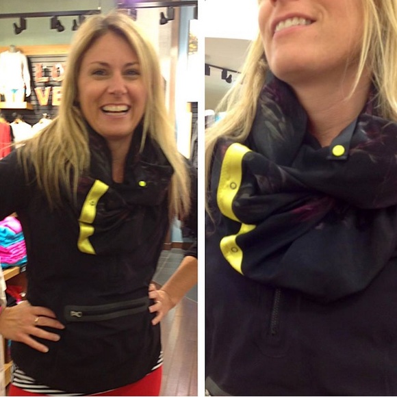 Lululemon rare vinyasa scarf. Midnight Iris print. In like new used condition. - Picture 2 of 5